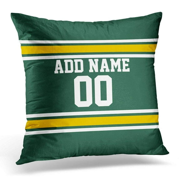 WOPOP Fantasy Sports Team Football Jersey Custom Name Soccer Pillowcase Cushion Cover 18x18 inches