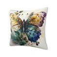 thumbnail image 2 of YFYANG Square Decorative Throw Pillow Case (Without Pillow Insert), Dream Watercolor Butterfly Bedroom Sofa Car Cushion Cover, 12"x12", 2 of 9