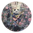 thumbnail image 5 of Panda Bear Flowers Floral Guita Black 10 inch Wall Clocks Non Ticking Easy to Read Battery Decorative for Home Bathroom Kitchen Bedroom Living Room, 5 of 8