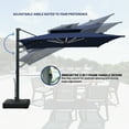 thumbnail image 6 of Boyel Living 10×10 FT Cantilever Patio Umbrellas Outdoor Offset Umbrella, Double Top Square Cantilever Patio Umbrella w/ Removable Light & Base, Navy Blue, 6 of 8
