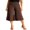Dark Brown, variant on LMLYSoH Women’s High Rise Capri Pants Elastic Waist Solid Color Loose Fit Cropped Pants Trousers
