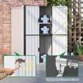 thumbnail image 4 of AECOJOY Armoire de Rangement Extérieure Étanche avec Tablettes, Remise de Rangement Verticale Haute Verrouillable, Grande Armoire Extérieure Étanche pour Jardin (Blanc), 4 of 9