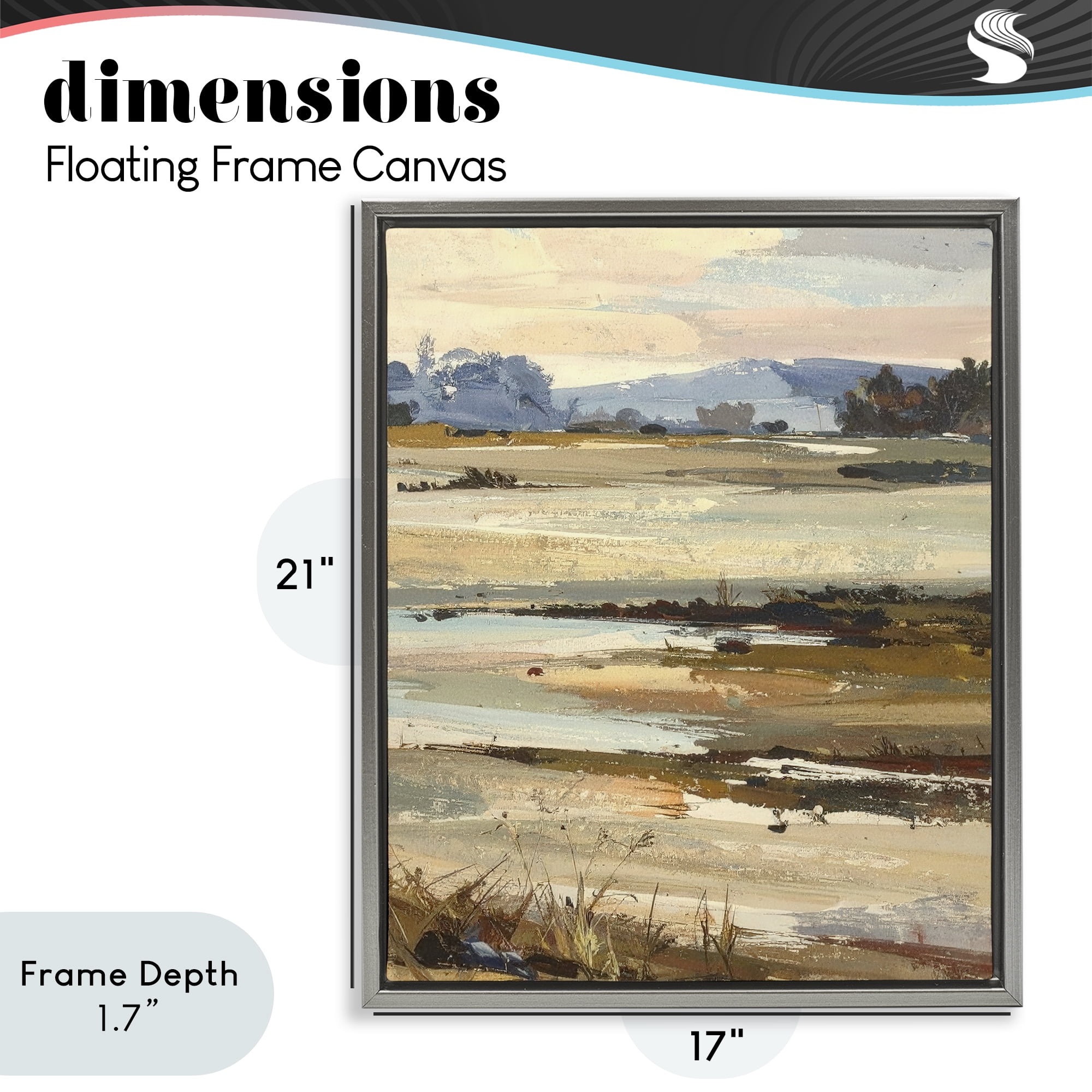 Stupell Industries Distant Horizon Portrayal Gray Framed Floater Canvas Wall Art, design by Alonza Saunders