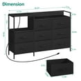 thumbnail image 2 of 52" Long TV Stand with Charging Stake With 8 Storage Drawers Open Shelves Black, 2 of 6
