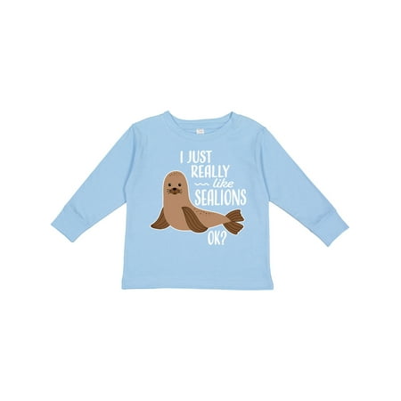 

Inktastic I Just Really Like Sea Lions Ok Gift Toddler Boy or Toddler Girl Long Sleeve T-Shirt
