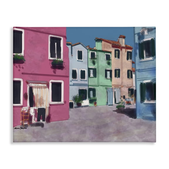 Stupell Industries Contemporary Colorful Town Landscape Canvas Art, 20 x 16, by Karen Dreyfus
