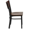 thumbnail image 6 of Flash Furniture 2 Pk. HERCULES Series Black Slat Back Metal Restaurant Chair - Mahogany Wood Back & Seat, 6 of 8