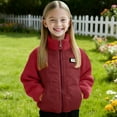 thumbnail image 2 of CYRBOKO Girls Winter Coats, Thermal Windproof Casual Full Zip Outerwear for Girls Red Size 5-6 T, 2 of 5