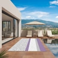 thumbnail image 3 of Purple Grey Outdoor Rug for Patio/Deck/Porch, Non-Slip Large Area Rug 5 x 8 Ft, Chic Garden Floral Stripe Aesthetic Flower Indoor Outdoor Rugs Washable Area Rugs, Reversible Camping Rug Carpet Runner, 3 of 8
