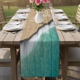 thumbnail image 5 of Beige Blue Summer Beach Table Runner, Coastal Nautical Starfish Ocean Washable Cotton Linen Table Runners 48 Inches Long, Dresser Scarf Runner for Nightstand/Coffee/End Tables 13''x48'', 5 of 8