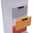 thumbnail image 6 of Miumaeov Plastic Drawers,Storage Cabinet with 5 Drawers, Closet Drawers Tall Dresser Organizer for Clothes, Playroom, Bedroom Furniture, Stackable Vertical Clothes Storage Tower, Small Chest Closet, 6 of 13