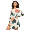 thumbnail image 3 of FORMRS Womens Long Sleeve Nightgowns Crew Neck Sleep Shirt Soft Pajamas Sizes S-3XL, Simple Clouds, 3 of 8