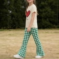 thumbnail image 6 of Stamzod 2 Piece Outfits for Girls Love Printed Short Sleeve T-Shirt and Flared Pants Lounge Set Girls Summer Clothes Green 7-8 Years, 6 of 9