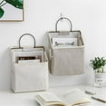 thumbnail image 1 of Xihbxyly Bolsa de Almacenamiento Colgante, Hecha de Lino y Algodón, con Montaje En Pared, Soporte de Metal Resistente, Ideal para Organizar El Hogar, Ideal para Revistas, Juguetes y Cosméticos, 22 X, 1 of 1