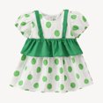 thumbnail image 1 of PEASKJP Robe à Manches Courtes for Girl Printemps Été Col Rond Manches Courtes Ourlet Superposé Robes Maxi Fluides, Vert 5, 1 of 5