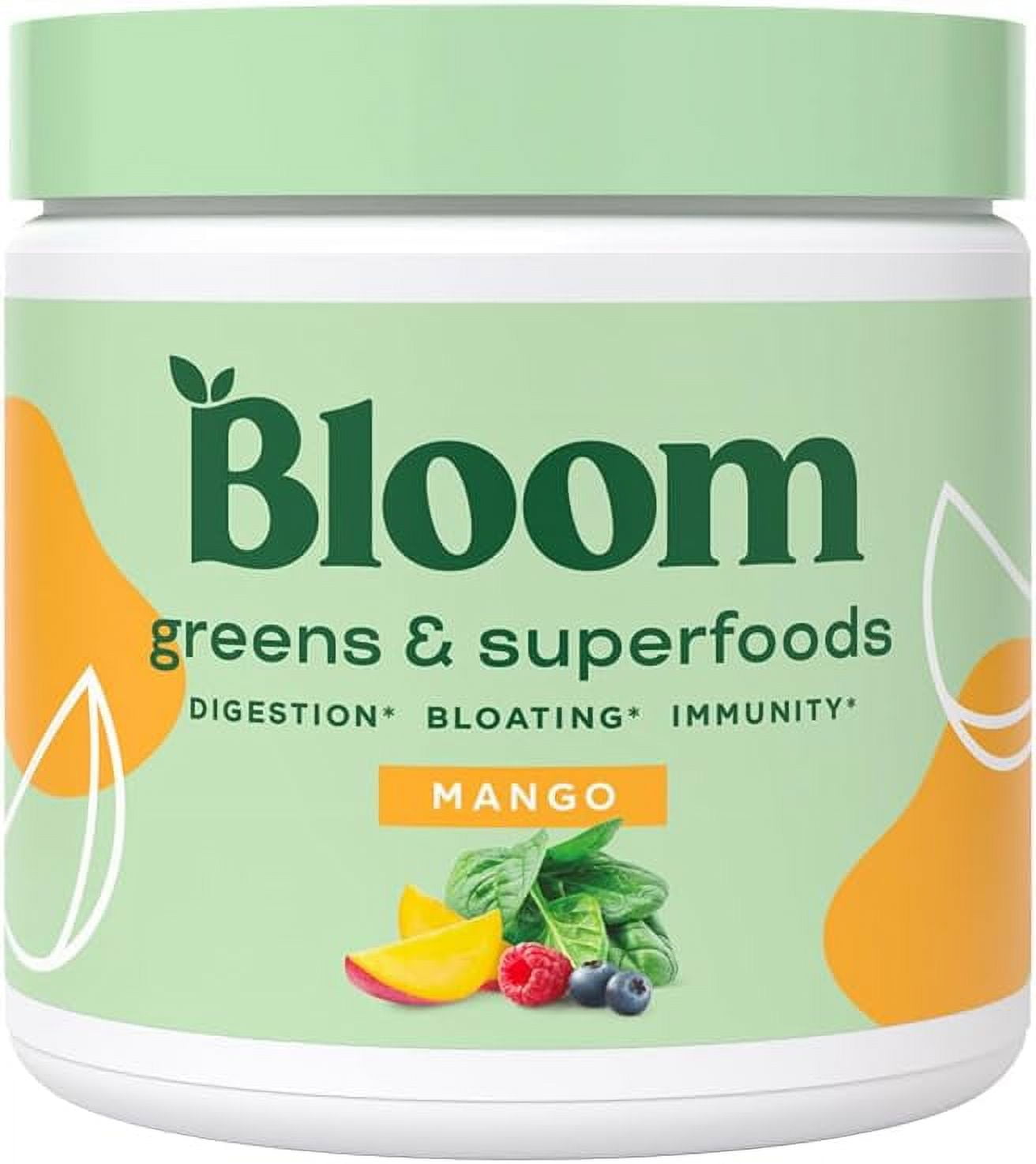 Bloom Nutrition Greens & Superfoods Powder, for Digestive Health, Mango, 30 Servings