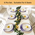 thumbnail image 5 of Purple Yellow Ombre Round 15 Inch Placemats Set of 8, Farmhouse Modern Gradient Art HeatResistant Non Slip Place Mats for Dining Table, Wipeable Braided Kitchen Table Mats for Housewarming, 5 of 9