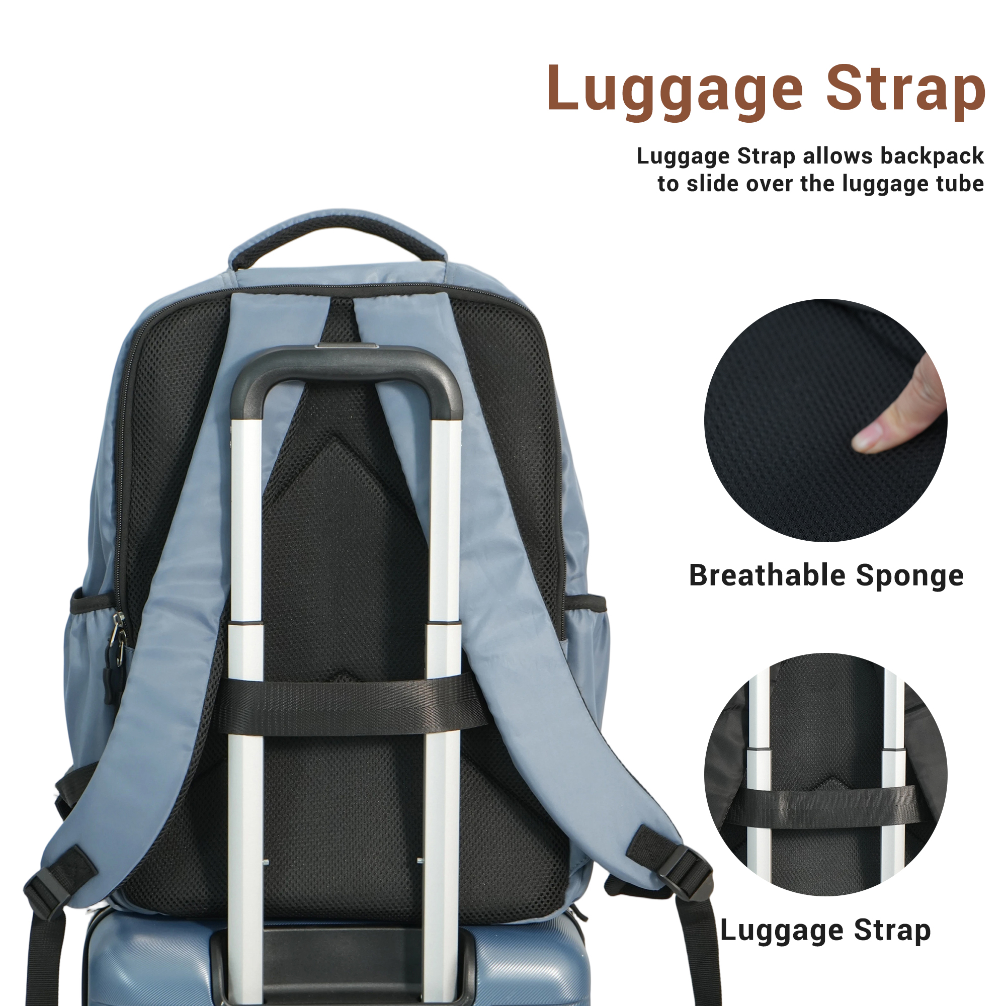 TRIPCOMP 3-Piece Carry-On Luggage Set with Backpack photo 4