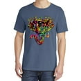 thumbnail image 2 of Wild Bobby, Keep It Wild Colorful Elephant Face, Animal Lover, Garment-Dyed Washed Look Short Sleeve T-Shirt, Navy, Large, 2 of 3