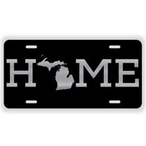 HOME IN MICHIGAN ETCHED LICENSE PLATE TAG VANITY FRONT - Aluminum ( 12 inch x 6 inch )