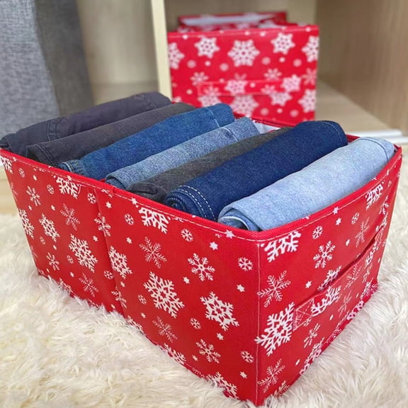 XIAOLE Drawer Underwear Organizer, 7 Grids Divider Fabric Foldable Storage Basket Organizers, And Storage Bins For Storing Bra Ties Lingerie Undies Sock Panty Belts Clothes Scarves,Red