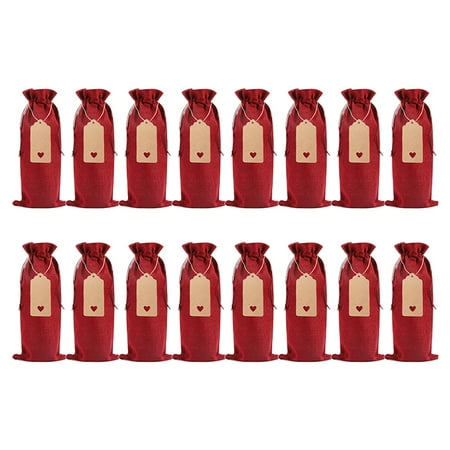 

HOOUDO Wine Bottle Cover Hang Tag M Rope Clearance 16pc Linen Wine Bottle Bag Set Wine Bottle Sleeve Linen Tag Red Wine Packaging Bag