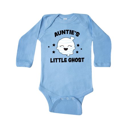 

Inktastic Cute Auntie s Little Ghost with Stars Gift Baby Girl Long Sleeve Bodysuit