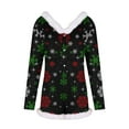 thumbnail image 4 of hotojiny Womens Onesie Pajamas Merry Christmas Warm Cozy Pjs Sleepwear Cute Backless Fuzzy Trim Romper Jumpsuit Winter Loungewear, 4 of 4