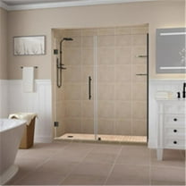 Aston SDR960EZ-ORB-6628-10 Belmore GS 65.25-66.25 x 72 in. Frameless Hinged Shower Door with Glass Shelves in Oil Rubbed Bronze