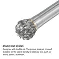 thumbnail image 3 of Uxcell 10mm x 150mm 6mm Shank Double Cut Ball Carbide Cutting Burrs Rotary Files, 3 of 7