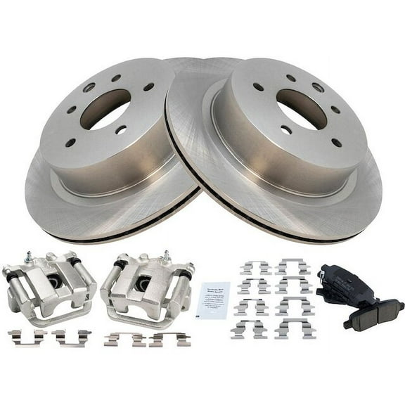 Rear Brake Pad Rotor and Caliper Set - Compatible with 2014 - 2018 Nissan Rogue 2015 2016 2017