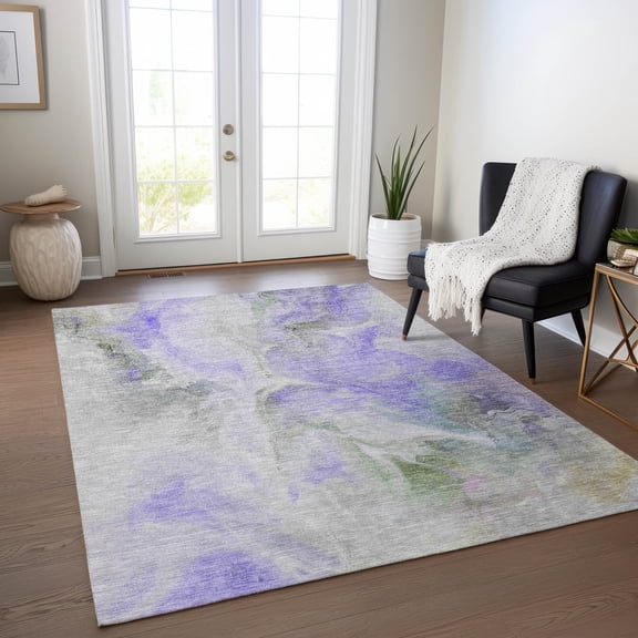 Addison Rugs Chantille Indoor/Outdoor Transitional Abstract Lavender Washable Rectangle Rug, 2'6" x 3'10"