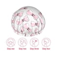 thumbnail image 5 of KLL Cute Bow Tie Pattern Shower Cap & Bath Cap for Women,Reversible Oversized Waterproof Shower Caps for all Hair Lengths,Elastic Reusable Bathing Hair Cap, 5 of 6