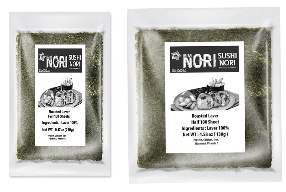Kimnori Organic Sushi Nori, 100 Full Sheets for Gimbap & Sushi