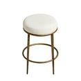 thumbnail image 5 of Morden Fort Hand-Hammered Metal Backless Counter Height Bar Stools, Upholstered Cushion Bar Chair, Compact Stools for Kitchen Island, Adjustable Footrests, Gold, 5 of 12