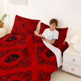 thumbnail image 3 of Homewish Vintage Death Skull Bed Sheets,Bohemian Damask Full Size Sheets,Red,Halloween Bed Set,4-Piece,1 Flat Sheet, 1 Fitted Sheet and 2 Pillowcases, 3 of 6