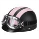 thumbnail image 3 of Casco de moto retro de cuero con gafas, 3 of 3