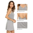 thumbnail image 3 of WiWi Womens Bamboo Spaghetti Strap Nightgowns Soft Chemise Full Slips Nightdress Camisole, Heather Grey, Large, 3 of 5