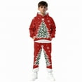 thumbnail image 3 of Mercatoo Boys Girls Sweatsuit Kids 2 Piece Christmas 𝐓racksuits Xmas Printed Jogging Outfits Sweatpants & Fleece Hooded Set, 3 of 8