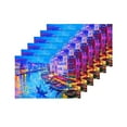 thumbnail image 4 of MKHERT City View Venice Italy Grand Canal Gondola Painting Placemats Table Mats for Dining Room Kitchen Table Decoration 12x18 inch,Set of 6, 4 of 4