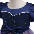 thumbnail image 3 of Aayomet Flower Girl Dresses Child Girls Short Sleeve Pageant Dress Birthday Party Kids Paillette Tulle Gown Princess,Blue 9-10 Years, 3 of 5