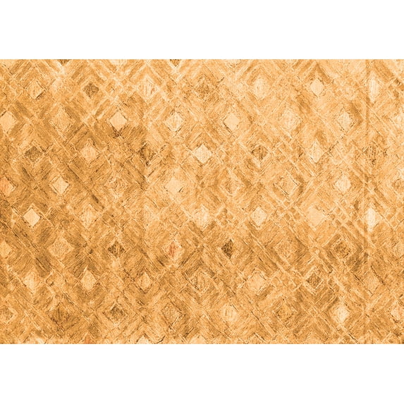Ahgly Company Indoor Rectangle Abstract Orange Contemporary Area Rugs, 2' x 5'