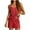 Red, variant on Uaswgudfs Womens Cami Shorts Pajama Sets Soft 2 Piece Pj Lounge Set Sleep Sleepwear Henley Top