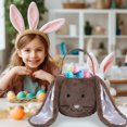 thumbnail image 5 of Vacemry under $5 Easter Bunny Basket, Plush Tote Storage Bag for Easter Egg Hunt, Kids Candy Gifts Holder, Reusable Foldable Organizer for Toys Books Snacks Picnic Items, 5 of 6