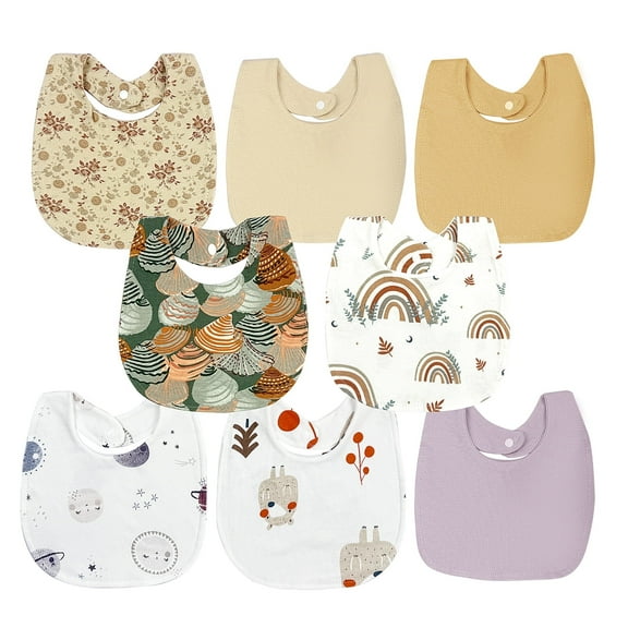 Allhall 8 Pack Baby Bandana Drool Bibs, Soft Cotton Drooling and Teething Bibs, Extra Absorbent, Easy to Clean and Put On for Unisex Boys Girls