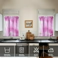 thumbnail image 2 of Watercolor Pink Oil Painting Kitchen Curtains - Vintage Tier Cafe Curtains for Bathroom Living RV Rod Pocket Window Drapes 36 Inch 2 Panels Set 28"x36" Window Treatment Tiers, 2 of 4