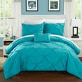 thumbnail image 2 of Weber 8 Piece Duvet Cover Set Pinch Pleat Ruffled Design Embellished Zipper Closure Bedding, 2 of 9