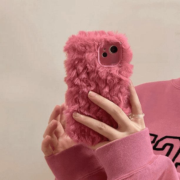Bolso de mano de terciopelo rosa para iPhone 14 Pro Max 13 pulgadas Funda para teléfono Spicy Girl 12 fundas pequeñas para teléfono móvil de mujer
