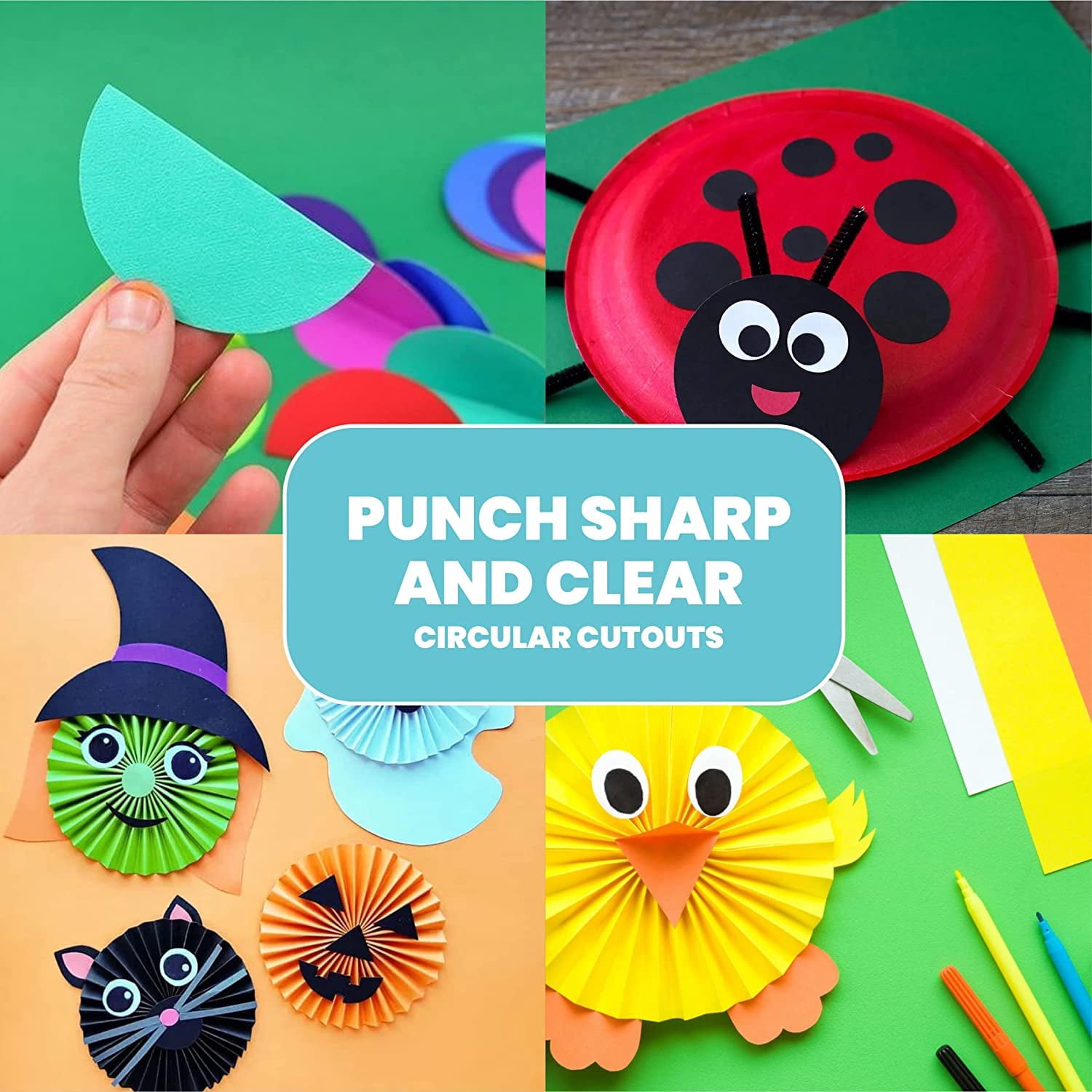 3 Inch Circle Punch, Hole Punch Shapes, Paper Punch Set for Scrapbooking Festival Paper Greeting Card DIY Albums Photos (Classic White)