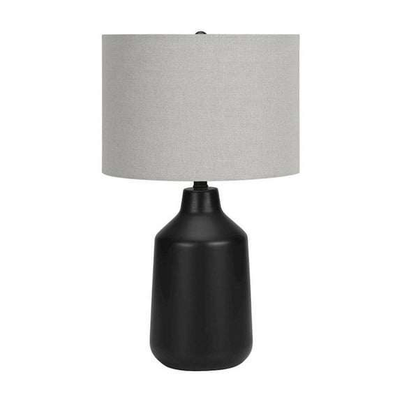 Lighting, 24"H, Table Lamp, Black Concrete, Grey Shade, Contemporary